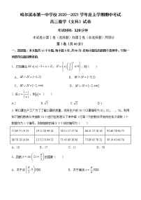 2021省哈尔滨一中高三上学期期中考试数学（文）含答案