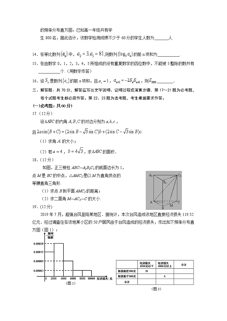 2020通辽奈曼旗实验中学高三下学期模拟考试数学（理）试题含答案第3页