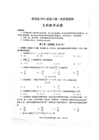 2021咸阳武功县高三第一次质量检测数学（文）试题扫描版含答案