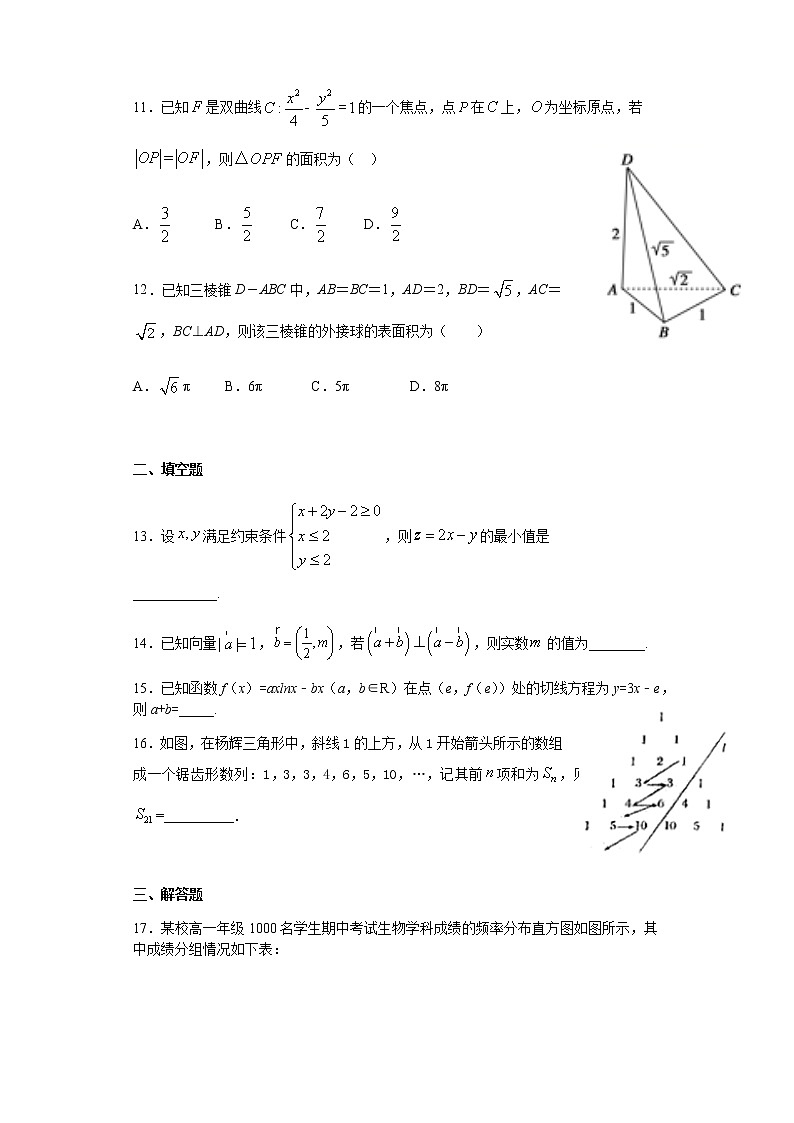 2021六安中学高三上学期开学考试数学（文）试题含答案03