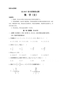 2020四川省射洪中学高三下学期第二次高考适应性考试数学（文）试题含答案