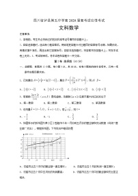 2020泸县五中高三下学期第二次高考适应性考试数学（文）试题含答案