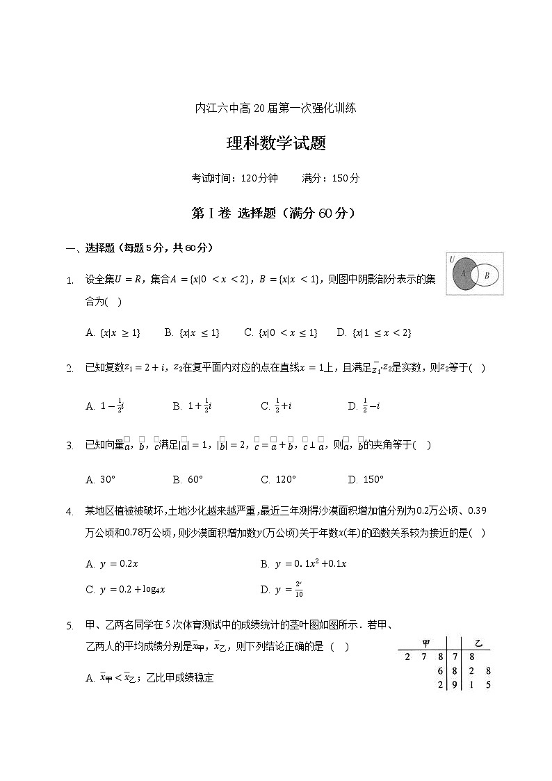 2020内江六中高三强化训练（一）数学（理）试题含答案第1页