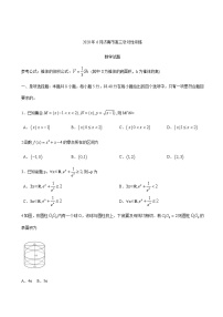 2020济南高三6月针对性训练（仿真模拟）数学试题含答案