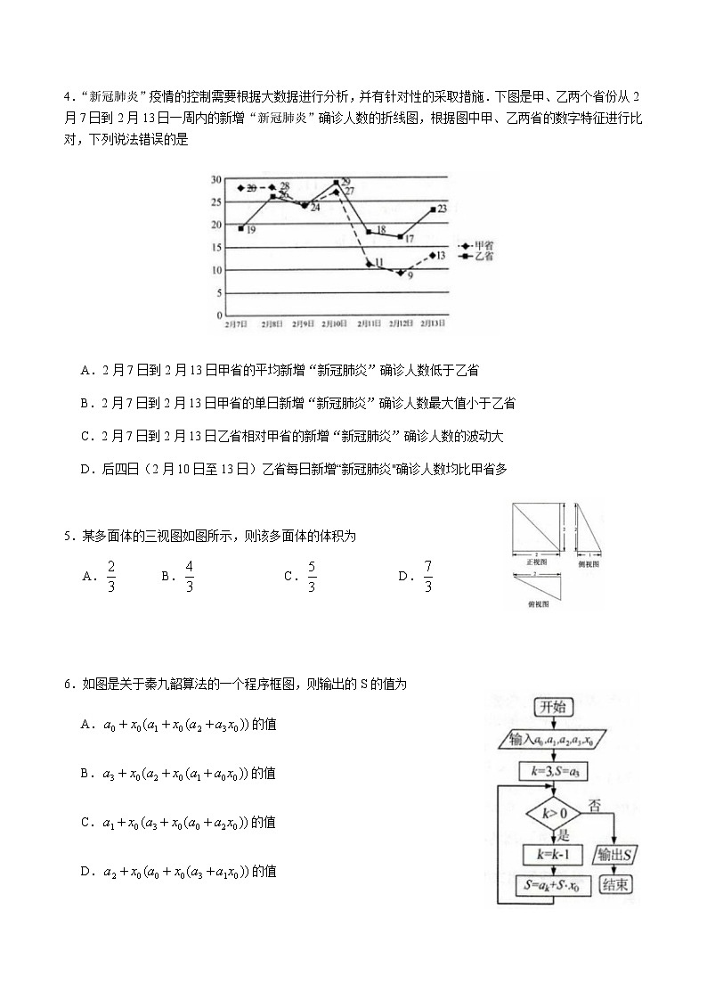 2020黑龙江省哈师大附中高三下学期第三次模拟考试文科数学试题含答案第2页