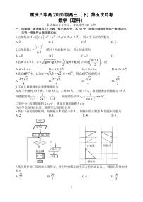 2020重庆市八中高三下学期第五次月考数学（理）试题PDF版含答案