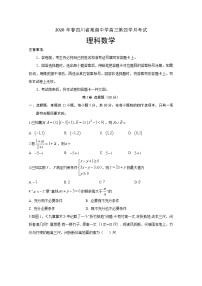 2020四川省棠湖中学高三下学期第四学月考试数学（理）试题含答案