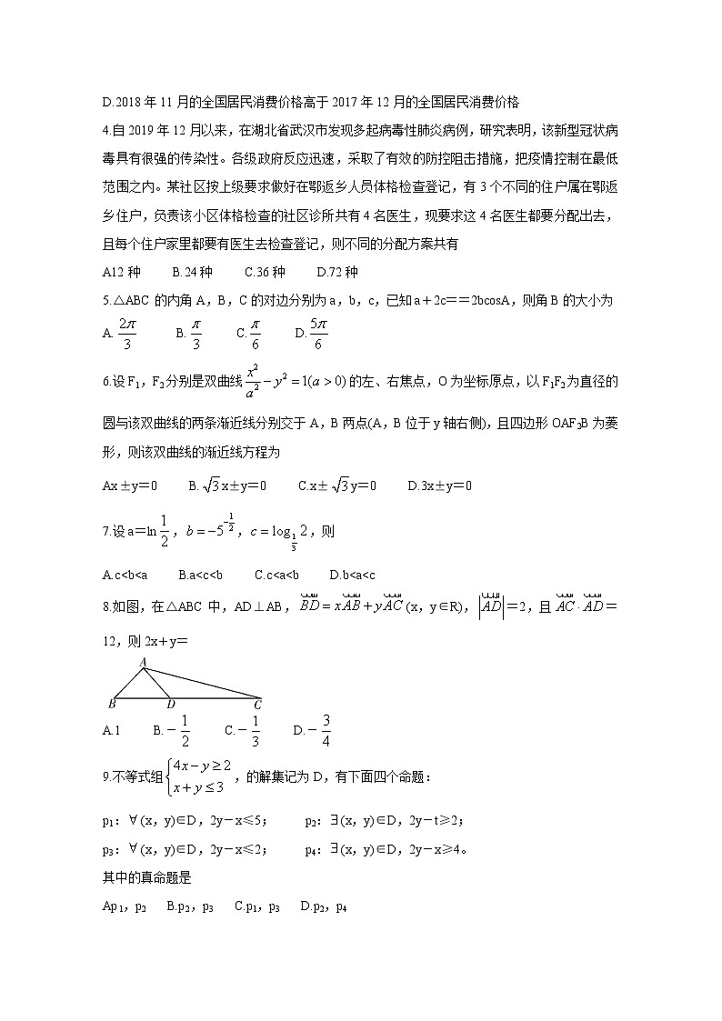 2020湘赣皖十五校高三下学期第一次联考试题（4月）数学（理）含答案第2页