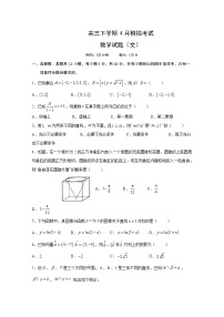 2020辽宁省辽河油田二中高三4月模拟考试数学（文）试题含答案