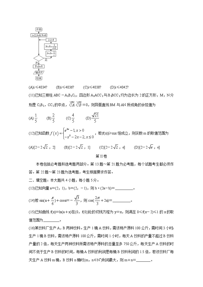 2020百校联考高考百日冲刺金卷全国Ⅱ卷数学（文）（三）含答案03