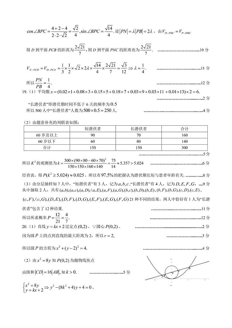 宜昌市2020届高三四月调研文数答案第2页