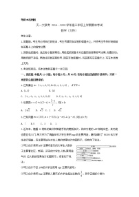 2020河南省天一大联考高三上学期期末考试数学（文）含解析byfeng