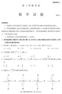 2020泰安高三年级上学期期末考试数学试题PDF版含答案