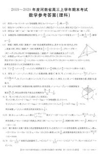 2020河南省高三上学期期末考试数学（理）扫描版含答案