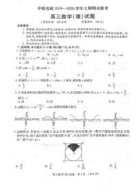 2020河南省中原名校高三上学期期末联考数学（理）试题（含部分答案）PDF版含答案