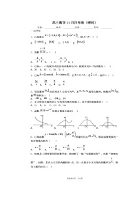 2020眉山东坡区多悦高级中学校高三上学期期中考试数学（理）试题扫描版含答案