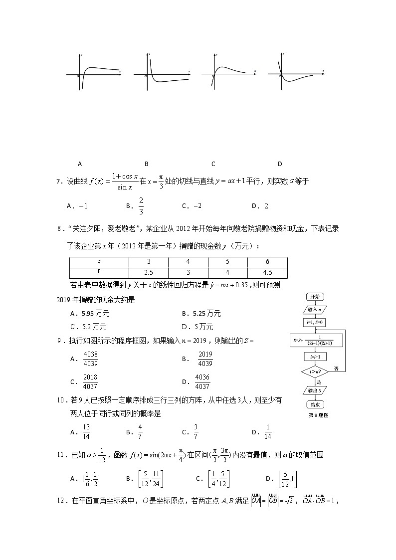 2020宜宾高中高三第一次诊断测试数学（理）试题含答案第2页