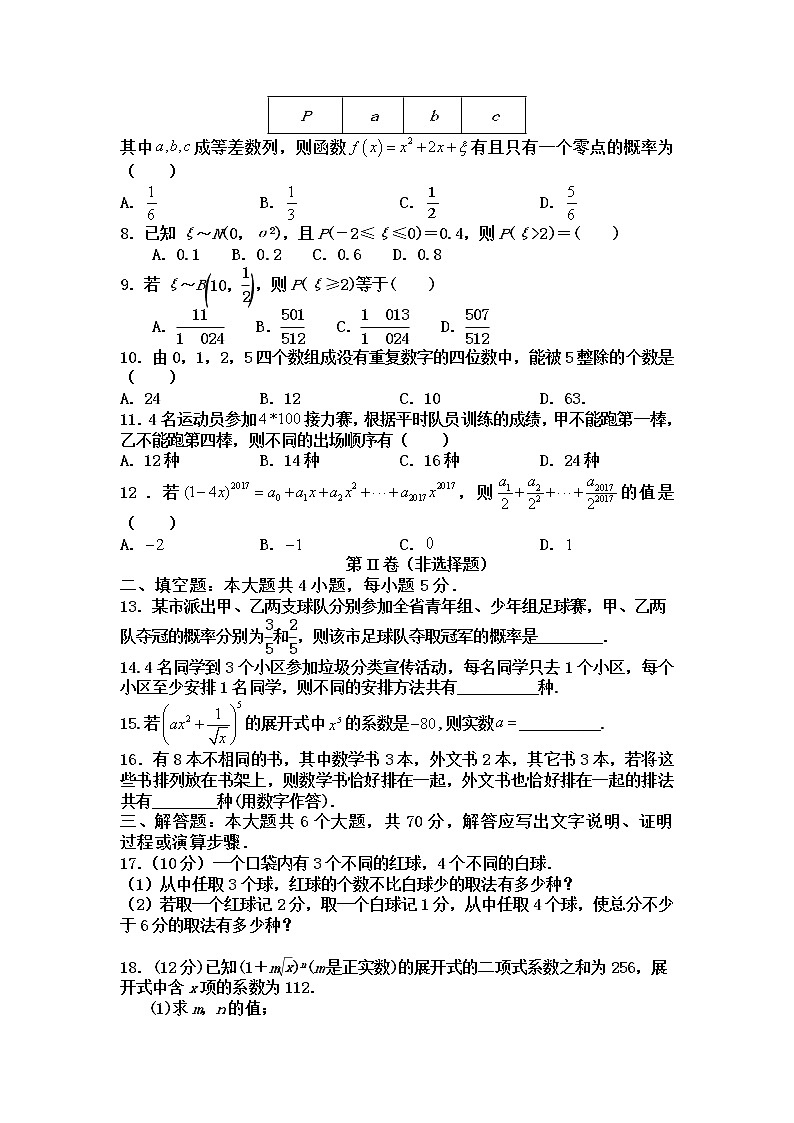 2021武威民勤县四中高二下学期第一次月考数学（理科实验班）试题含答案第2页