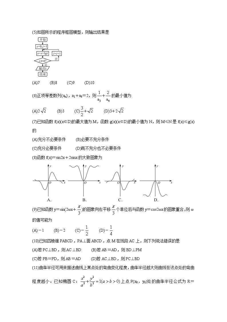 2021安徽省示范高中培优联盟高二下学期春季联赛试题数学（文）含解析第2页