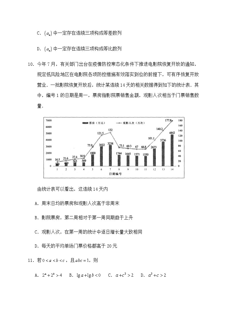 2021湛江二十中高二下学期第一阶段考试数学试卷含答案03