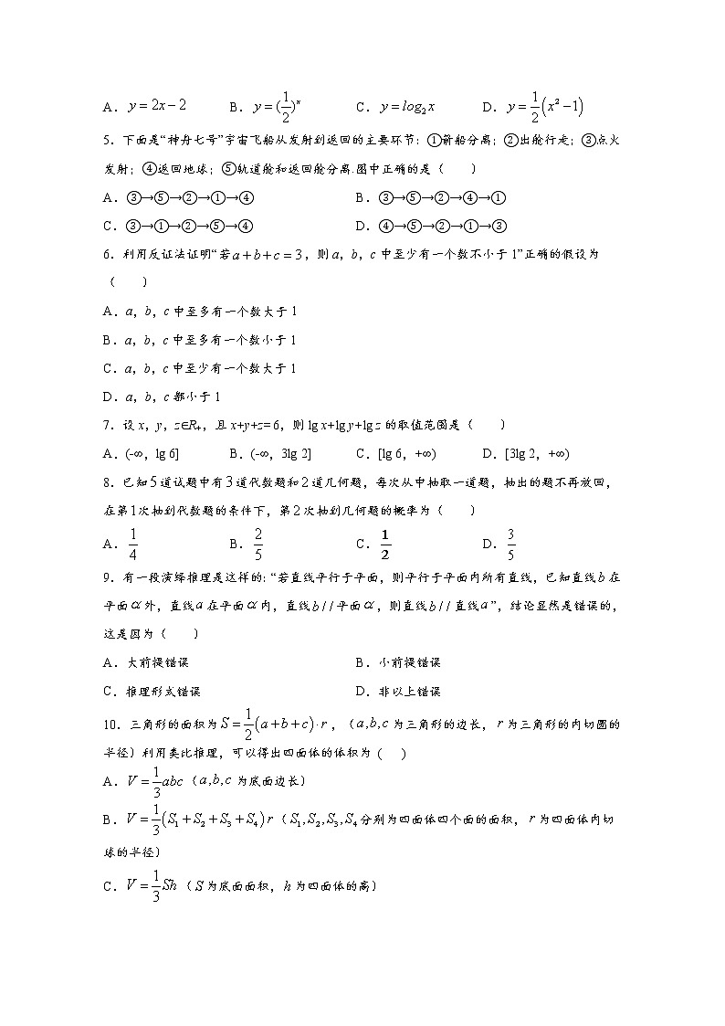 2021咸阳实验中学―高二第二学期第一次月考数学（文）试卷含答案02