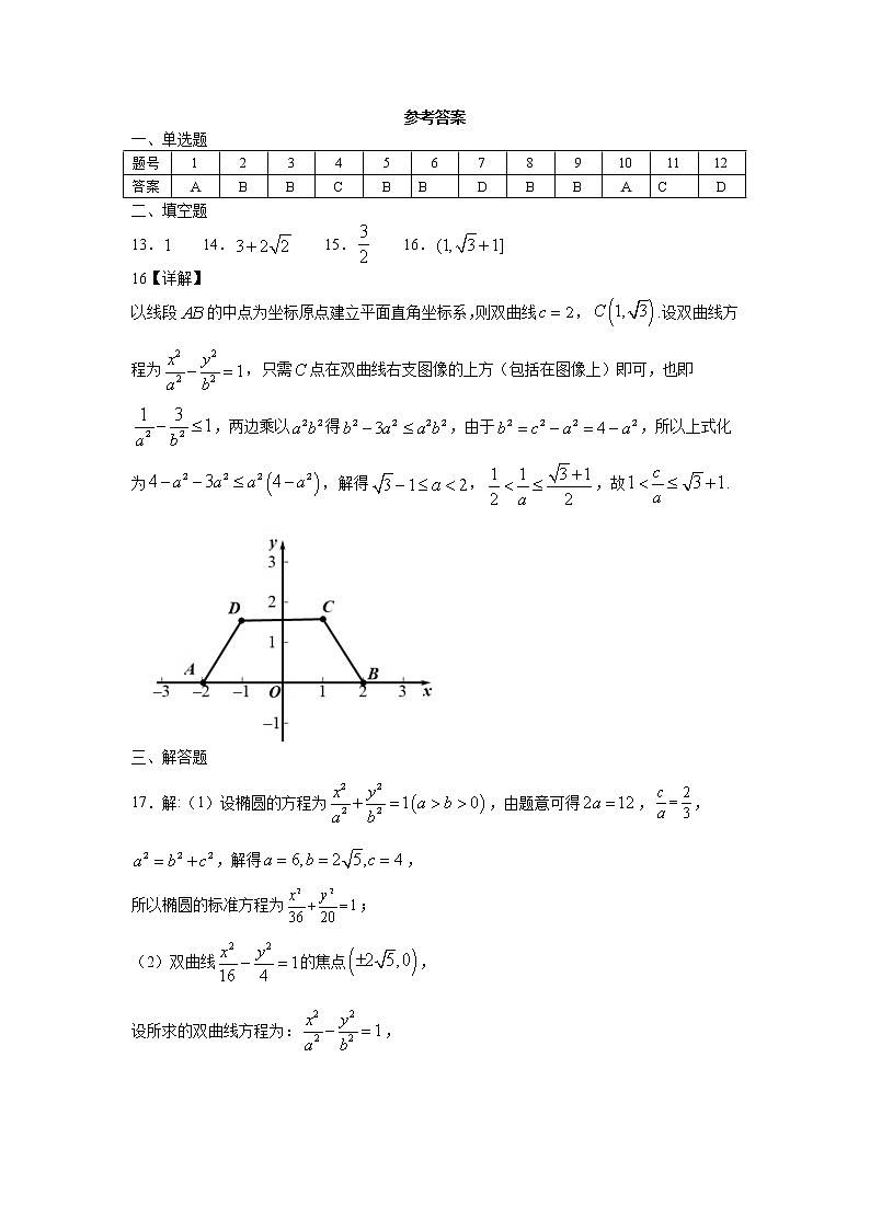 甘肃省武威市第一中学2020-2021学年高二上学期期末考试数学（理）答案第1页