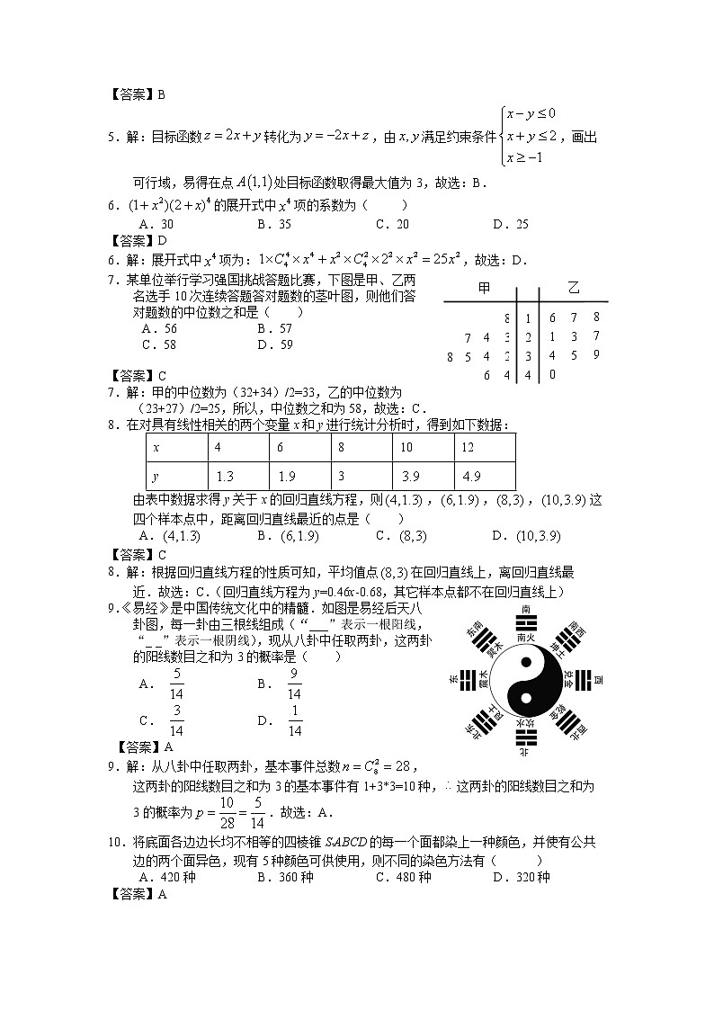 2021上饶高二上学期期末教学质量测试数学（理）试题含答案第2页