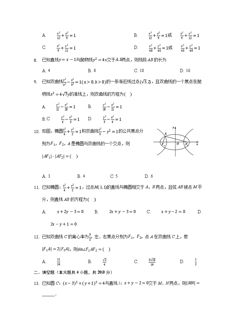 2021南昌实验中学、南昌十七中等六校高二上学期期中联考数学试题含解析第2页