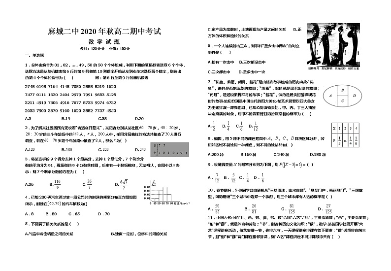 2021黄冈麻城二中高二上学期期中考试数学试题含答案01