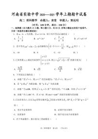 2021河南省实验中学高二上学期期中考试数学（理）PDF版含答案