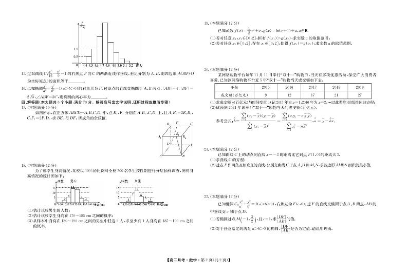 2021沧州运东七县高二上学期联考数学试卷PDF版含答案第2页