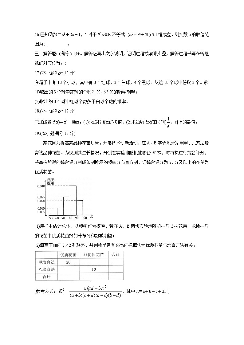 2020沈阳郊联体高二下学期期末考试数学含答案03