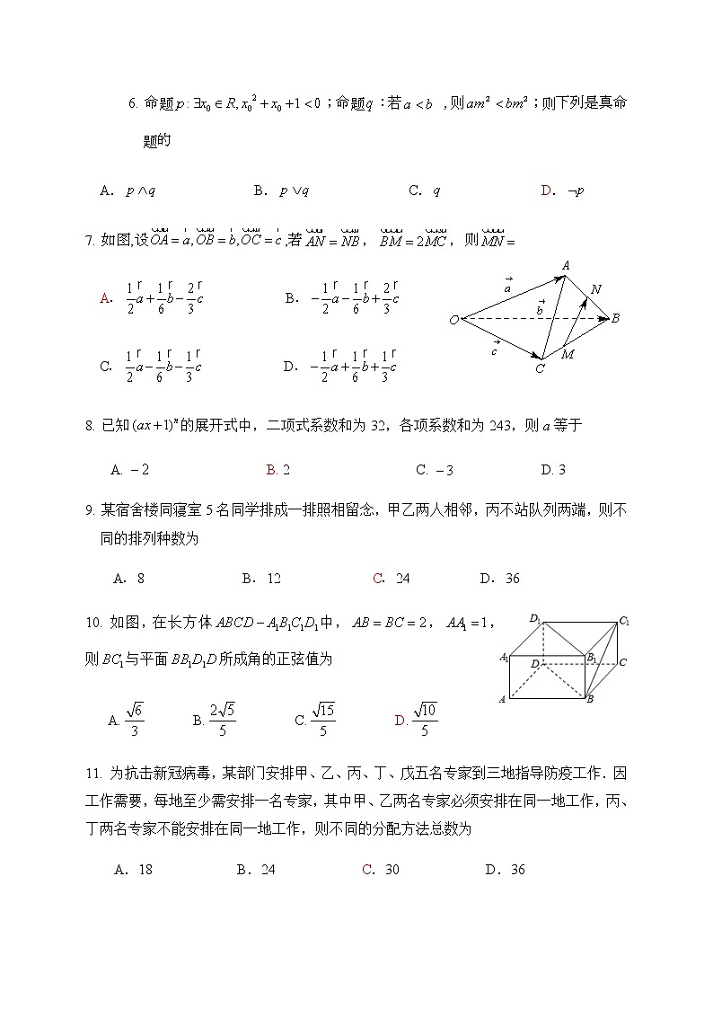 2020四川省三台中学实验学校高二6月月考数学（理）试题含答案第2页