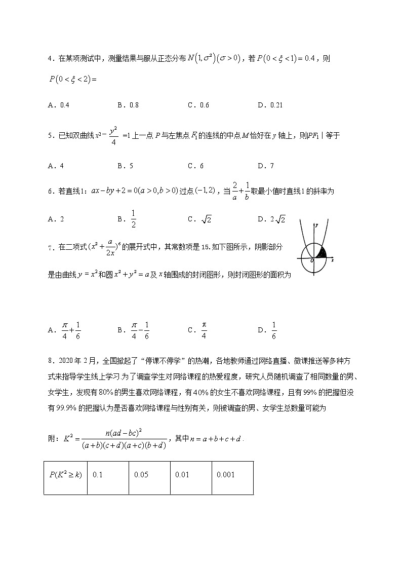2020泸县四中高二下学期第四学月考试数学（理）试题含答案02