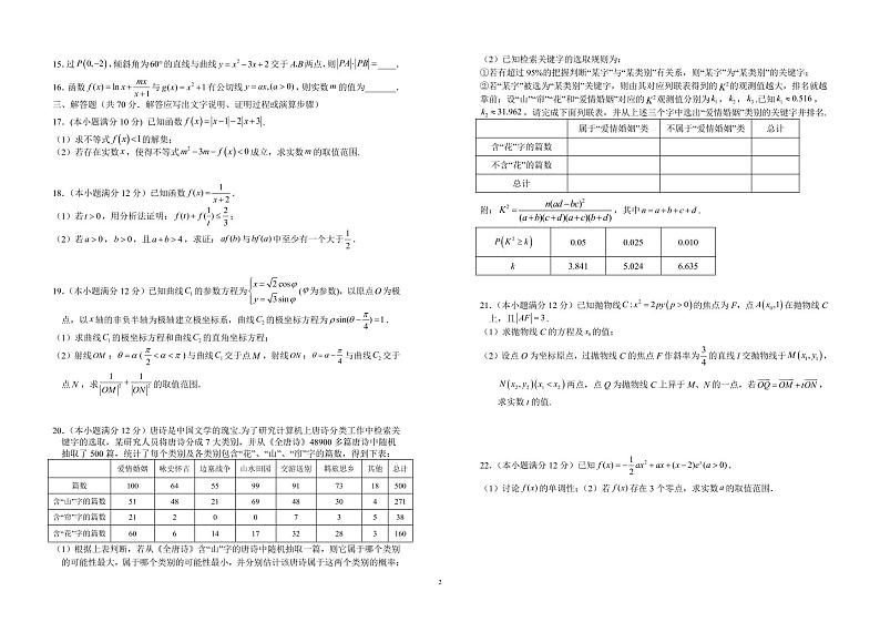 2020赣州会昌县会昌中学高二下学期开学考试数学（文）试题PDF版含答案02