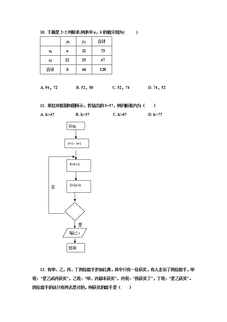 2020延安一中高二下学期线上摸底考试数学（文）试题缺答案第3页
