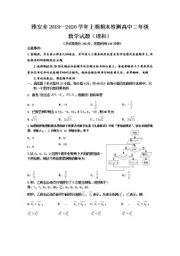 2020雅安高二上学期期末检测数学（理）试题含答案