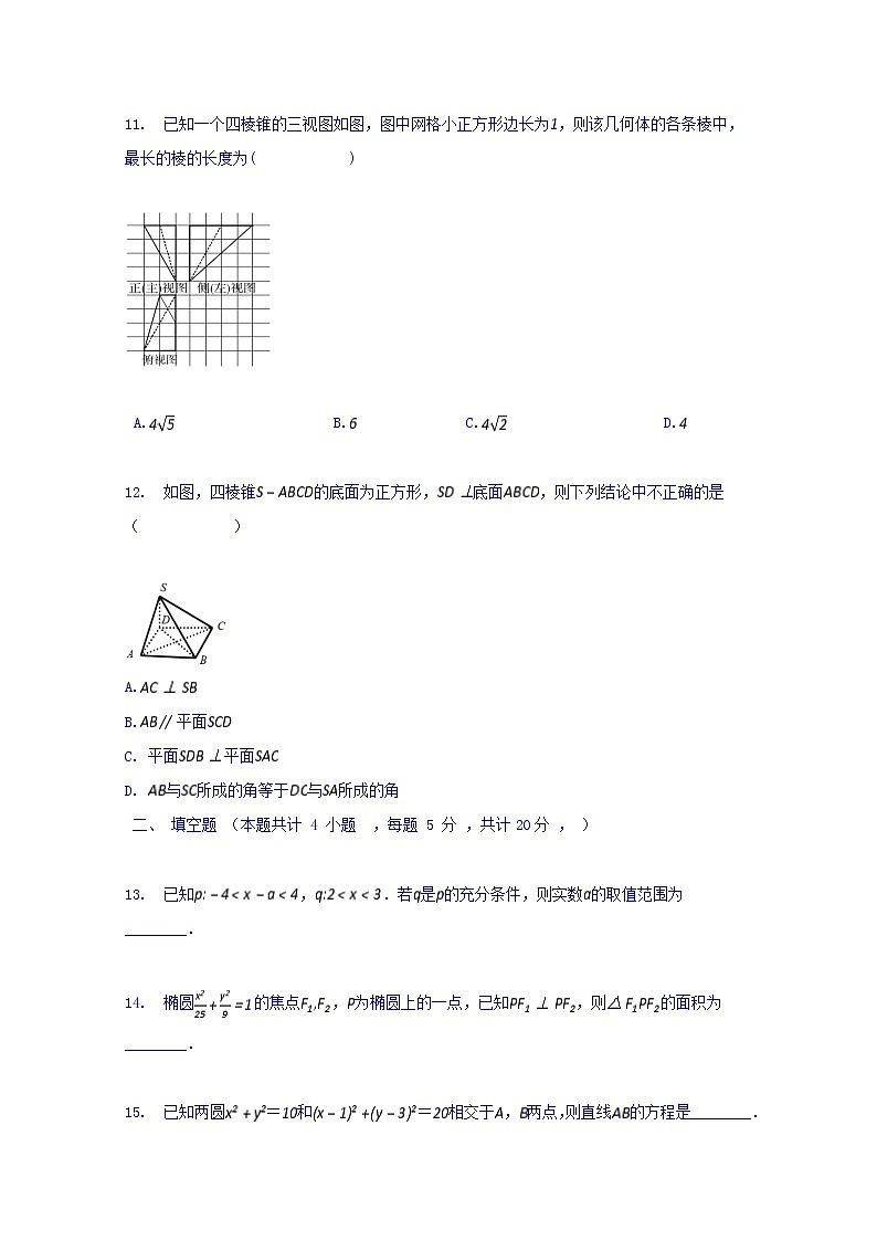 2020运城景胜中学高二12月月考数学（文）试题含答案第3页