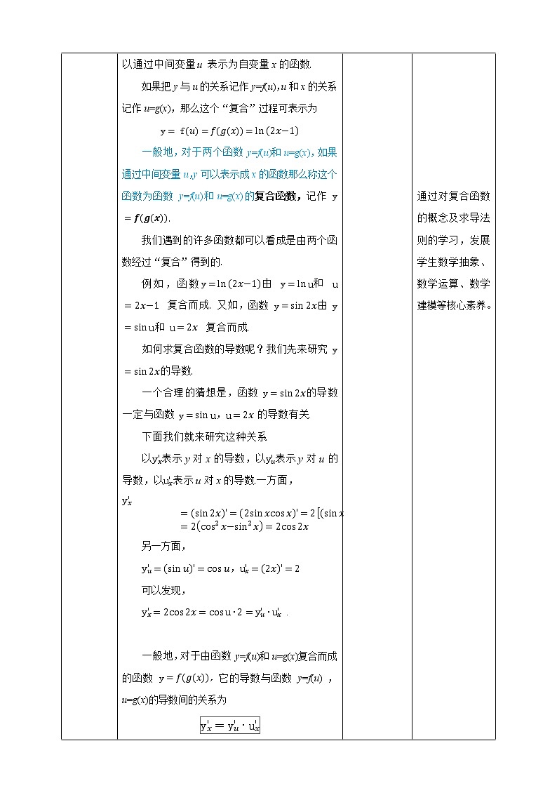 高中数学选择性必修二 5.2.3简单复合函数的导数 教案02