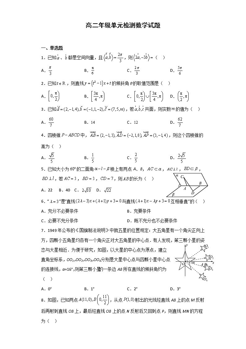 2023滕州一中高二上学期10月月考数学试题含答案第1页