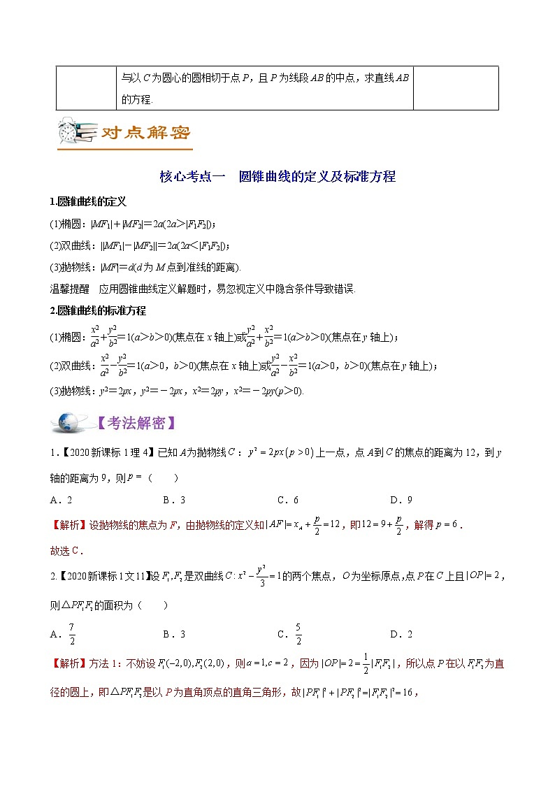 (新高考)高考数学二轮复习讲义11《圆锥曲线的方程与性质》(解析版)03