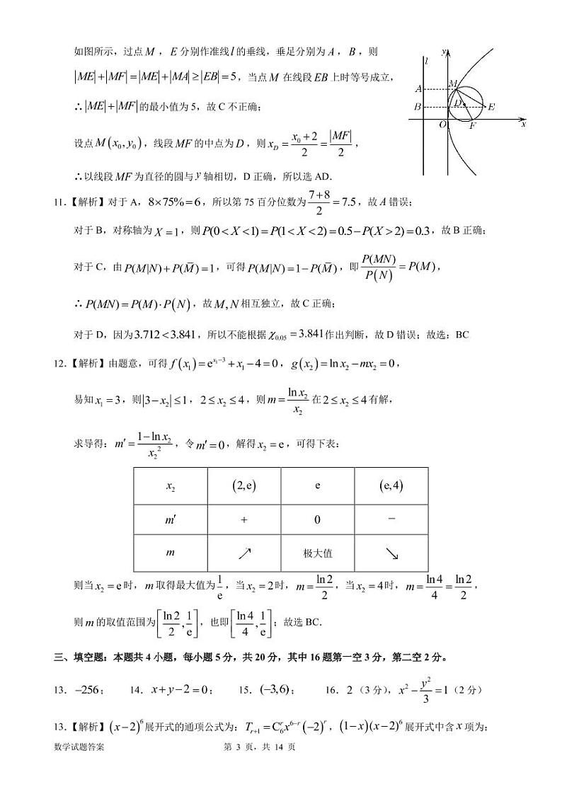 惠州市2023届高三第二次调研考试数学试题参考答案与评分细则第3页