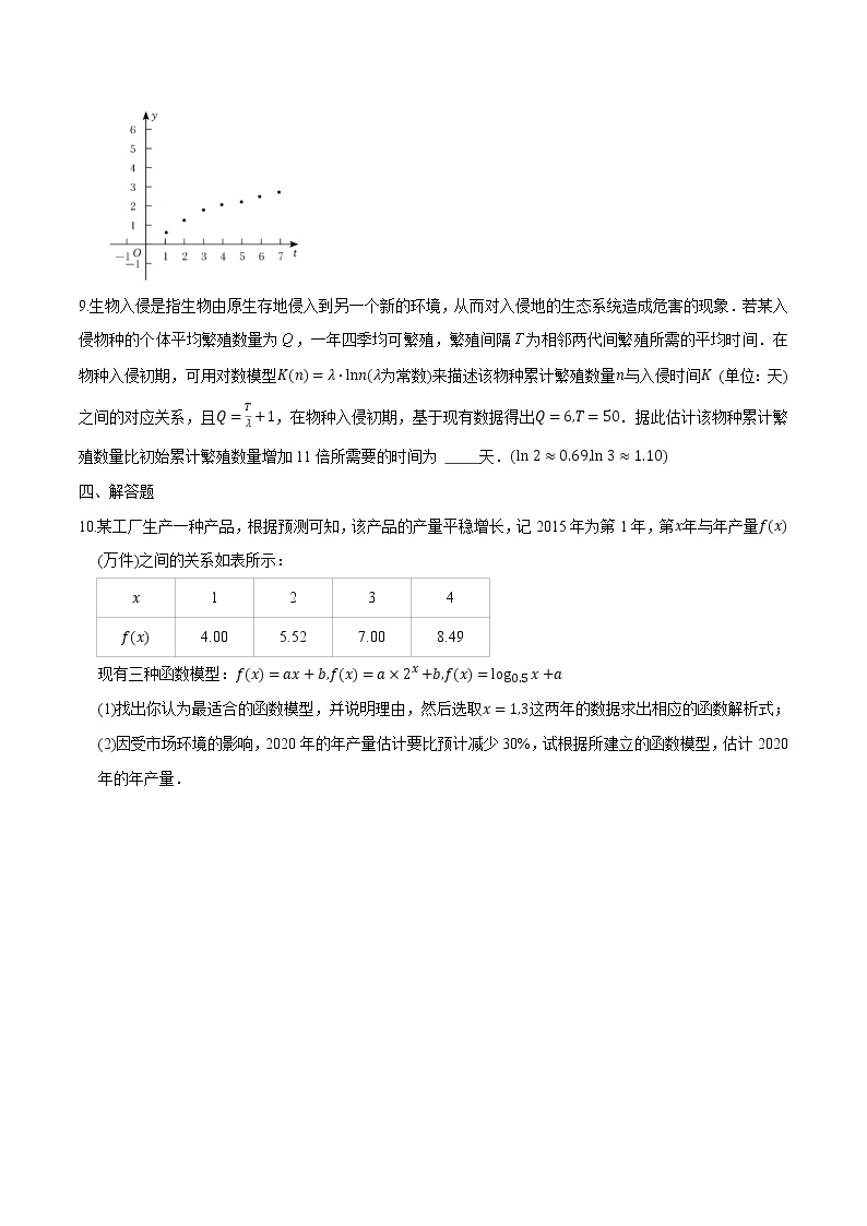 【培优分阶练】高中数学(人教A版2019)必修第一册 4.5.3《函数模型的应用》培优分阶练（含解析）03