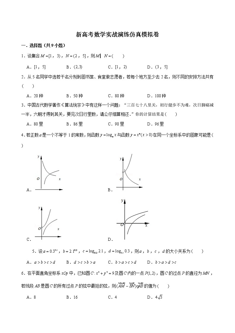 新高考数学实战演练仿真模拟卷3（原卷版）第1页