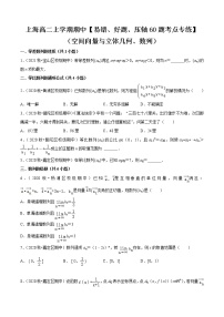 上海高二上学期期中【易错、好题、压轴60题考点专练】（空间向量与立体几何、数列）-2022-2023学年高二数学上学期期中期末考点大串讲（沪教版2020必修第三册+选修一）