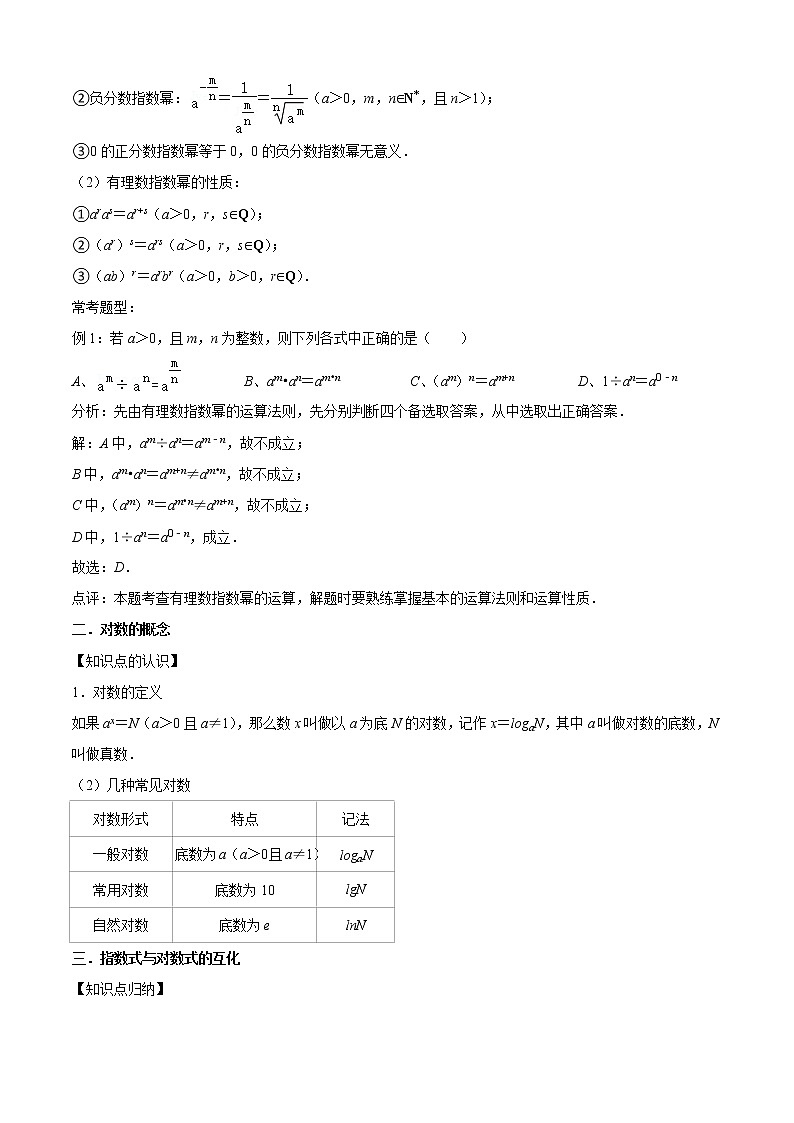 专题03幂、指数与对数（5个考点）【知识梳理+解题方法+专题过关】-2022-2023学年高一数学上学期期中期末考点大串讲（沪教版2020必修第一册）02