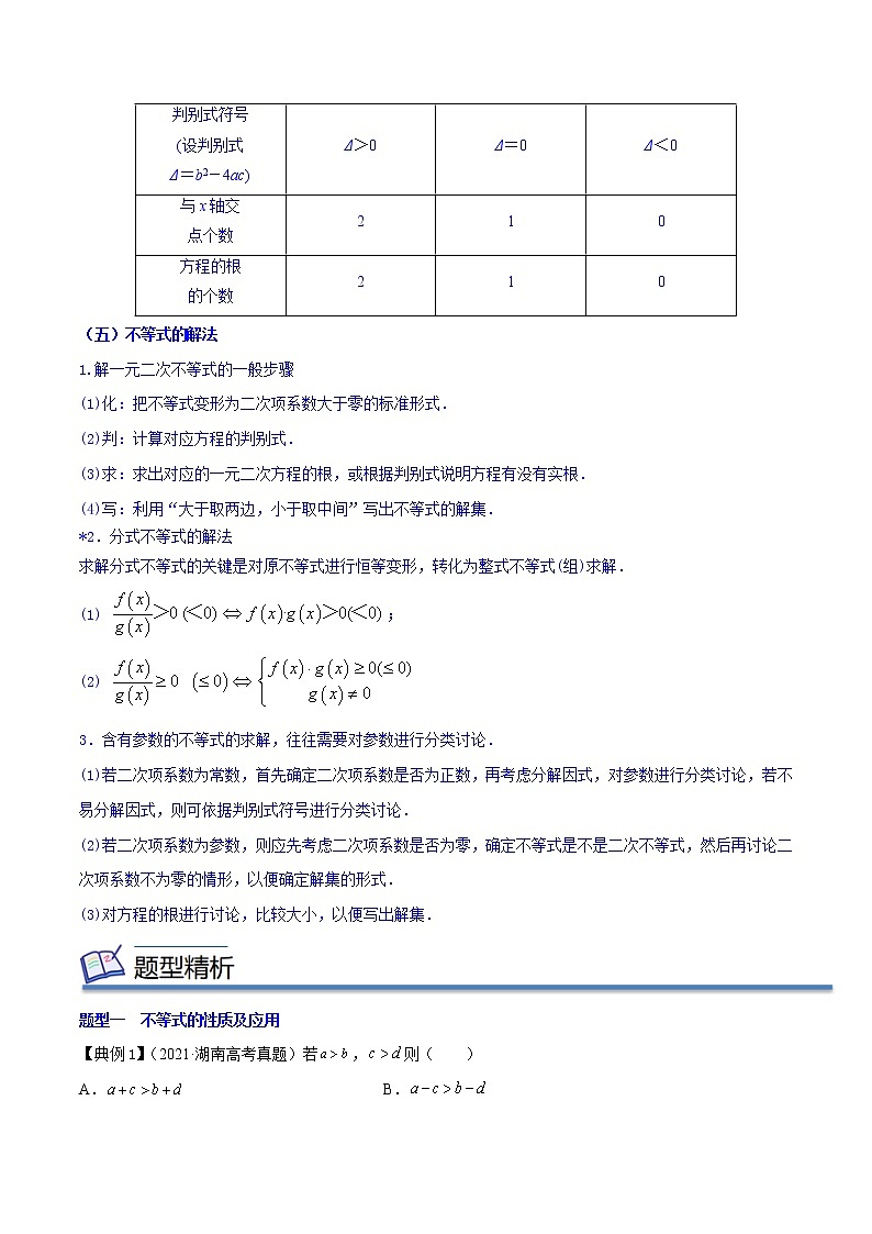 专题03 不等式 （知识串讲+热考题型+专题训练）-2022-2023学年高一数学上学期期中期末考点大串讲（苏教版2019必修第一册）03
