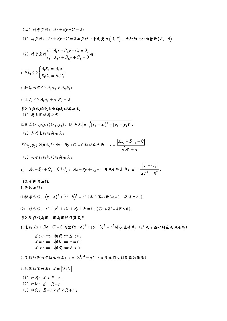 【2023高考奠基】高中数学(人教A版2019)选择性必修第一册  第2章《直线和圆的方程》基础知识汇总第2页
