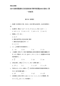 Z20名校联盟(浙江省名校新高考研究联盟)2023届高三第一次联考（含解析）