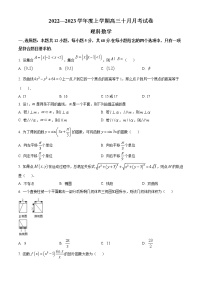 2023张掖某重点校高三上学期10月月考数学（理）试题含解析